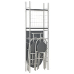 ZNTS 3 Piece Folding Dining Set with Storage Rack MDF and Steel Black 284404
