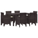 Garden Dining Set 7 pcs Brown Polt rattan 3378561