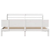 Bed Frame with Headboard without Mattress White 200x200 cm 3306836
