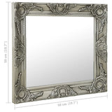 Wall Mirror Baroque Style 50x50 cm Silver 320314