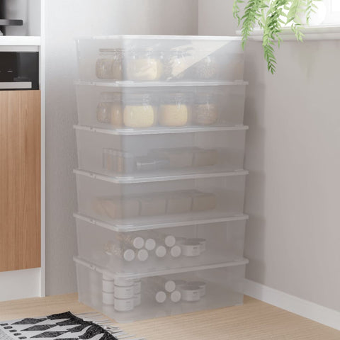 Plastic Storage Boxes 6 pcs 25 L Stackable 3189188