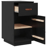 Desk Cabinet Black 40x50x75 cm Solid Wood Pine 820101
