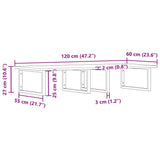 Basin Shelf Wall Mounted Steel and Solid Wood Acacia 3302929