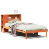 Bookcase Bed without Mattress Wax Brown 75x190 cm Small Single Solid Wood Pine 3321567