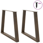 ZNTS Dining Table Legs V-Shape 2 pcs Natural Steel 80x cm Steel 4012575