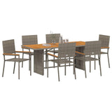 Garden Dining Set 7 pcs Grey Poly Rattan 3365431