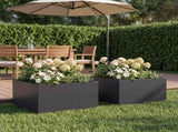 Garden Planter 2 pcs Black 40 x 40 x 30 cm Cold-rolled Steel 8005037