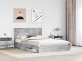 Storage Bed Concrete Grey 135 x 190 cm Engineered Wood 3411576