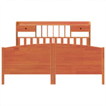 ZNTS Bookcase Bed without Mattress Wax Brown 180x200 cm Super King Solid Wood Pine 3323136