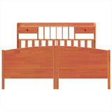 ZNTS Bookcase Bed without Mattress Wax Brown 180x200 cm Super King Solid Wood Pine 3323136