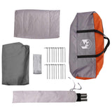 Cabin Tent Grey and Orange 12-Person Polyester and Steel 42028573
