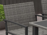 Outdoor Dining Set 5 Pieces Patio Conservatory with Tempered Glass Tabletop,4 Dining Chairs - Grey T3398P325285
