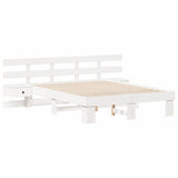 Bed Frame with Headboard White 120 x 190 cm Solid Pine Wood 3385701