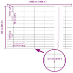 Field Fence Silver 50 x 1.2 m Galvanised steel 42005842