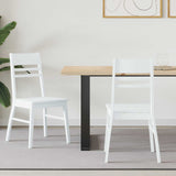 Dining Chairs 2 pcs White 43 x 54 x 89 cm Solid Rubber Wood 42020444