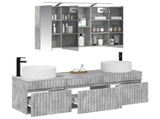 Bathroom Cabinet Set 4 pcs Concrete Grey Engineered Wood 3406658