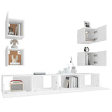 6 Piece TV Cabinet Set White Engineered Wood 3114262