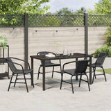 Garden Dining Set 5 pcs Black Powder-Coated Steel 3379382