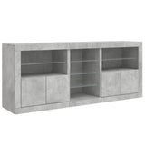 Sideboard with LED Lights Concrete Grey 162x37x67 cm 3209033