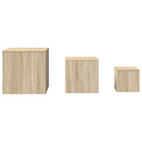 Side Tables 3 pcs Sonoma Oak Engineered Wood 808588