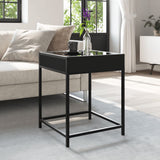 ZNTS Coffee Table with Infinity LED Black 40x40x51 cm 847672