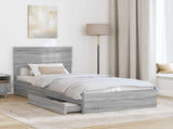 Storage Bed with Drawer Grey Sonoma 90 x 190 cm Engineered Wood 3410845