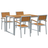 Garden Dining Set 5 pcs Grey and brown 140 x 80 x 75 cm 3284367