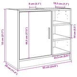 Sink Cabinet Grey Sonoma 63x29x55 cm Engineered Wood 848134