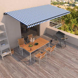 Manual Retractable Awning 600x350 cm Blue and White 3069236