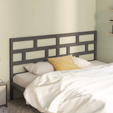 Bed Headboard Grey 206x4x100 cm Solid Wood Pine 814216