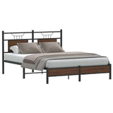 Bed Frame without Mattress Brown Oak 137x190 cm Engineered Wood 4106997