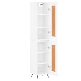 Highboard High Gloss White 34.5x34x180 cm Engineered Wood 3200427