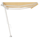 ZNTS Freestanding Manual Retractable Awning 600x350 cm Yellow/White 3069678