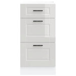 ZNTS Kitchen Base Cabinet Porto High Gloss White Engineered Wood 854222