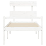 Senior Bed without Mattress White Single Solid Wood 3195317