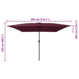 Garden Parasol 295 x 295 x 245 cm Polyester and Steel 42003656