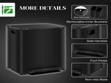 50L Dual Compartment Stainless Steel Bin, with Deodoriser Holders - Black T3398P343174