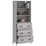 Highboard Grey Sonoma 69.5x34x180 cm Engineered Wood 3189387