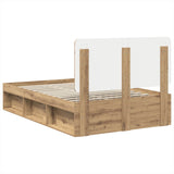 Bed Frame Artisian Oak 120 x 200 cm Solid Pine Wood 3412514
