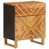 Bedside Cabinet Brown and Black 50x33x60 cm Solid Wood Mango 356791