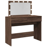 Dressing Table with LED Brown Oak 100x40x120 cm 848212
