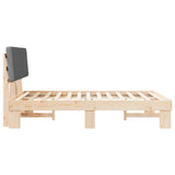 Bed Frame with Upholstered Headboard Dark Grey 140 x 190 cm 877355