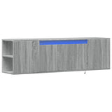 TV Wall Cabinet with LED Lights Grey Sonoma 135x31x39.5 cm 852388