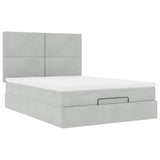 Ottoman Bed with Mattresses Light Grey 140x200cm Velvet 3313403