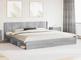 Bed Frame with Storage and Headboard Grey Sonoma 180 x 200 cm 3413826