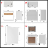 14 Piece Kitchen Cabinet Set Lyon" White Engineered Wood 3067666
