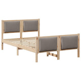Bed Frame with Headboard Taupe 120 x 200 cm Fabric 878332
