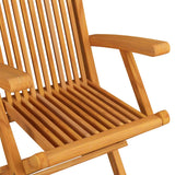 ZNTS Folding Garden Chairs 4 pcs Solid Teak Wood 3065528