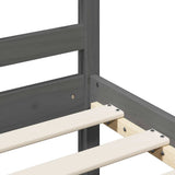Bed Frame without Mattress Grey 200x200 cm Solid Wood 3193943