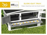Rabbit Hutch with Run Wooden Guinea Pig Hutch Outdoor Bunny Cage Hide House with Sliding Tray, Hay T3398P548564